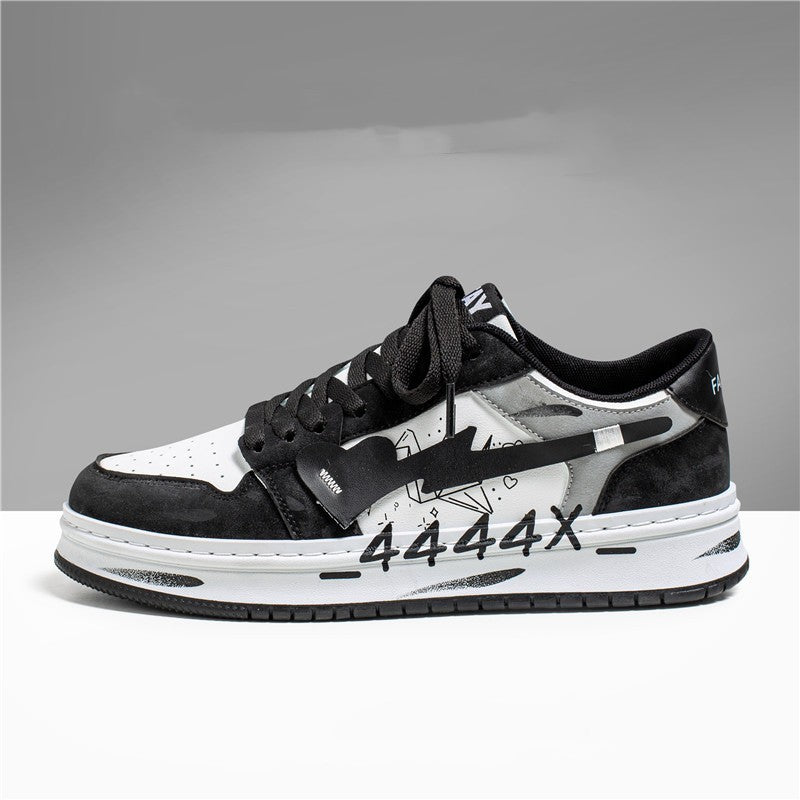 JIlux Comfort 4444X Distressed Graffiti Skateboard Shoes Men's Sneakers
